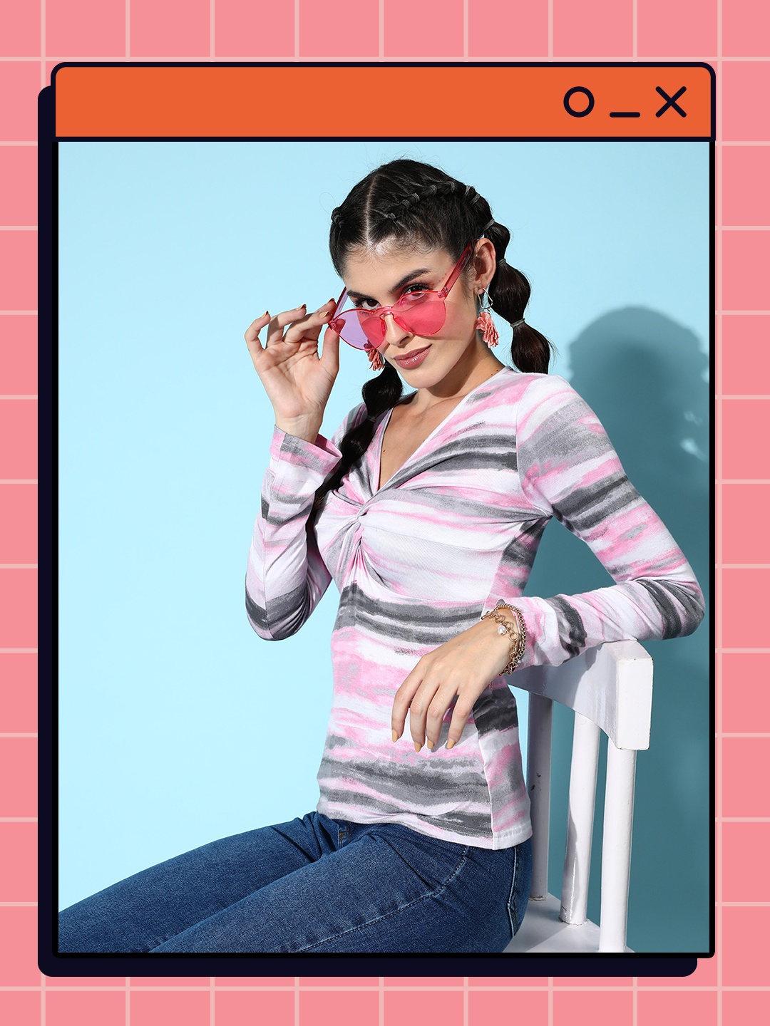 

Berrylush Striped Cotton Top, Pink