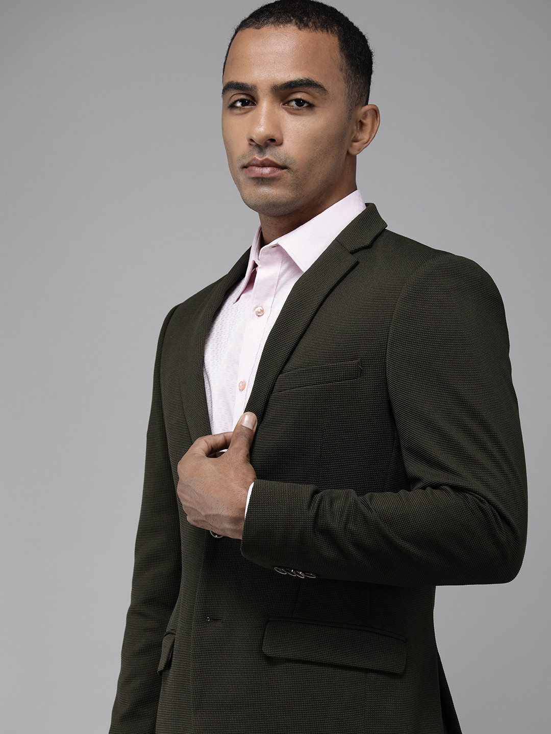 

Park Avenue Men Single-Breasted Blazer, Green
