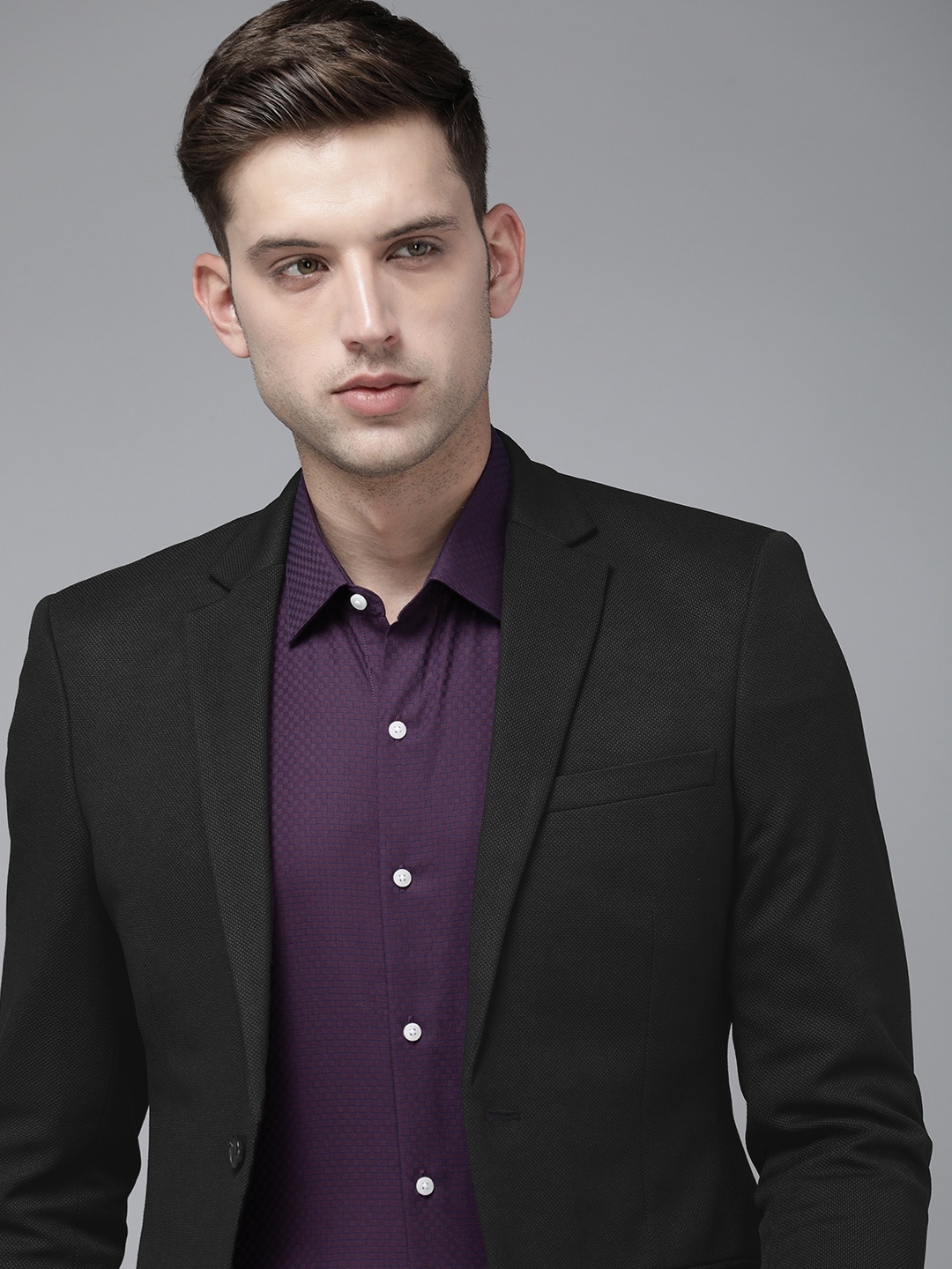 

Park Avenue Self Designed Active Fit Single-Breasted Blazer, Black