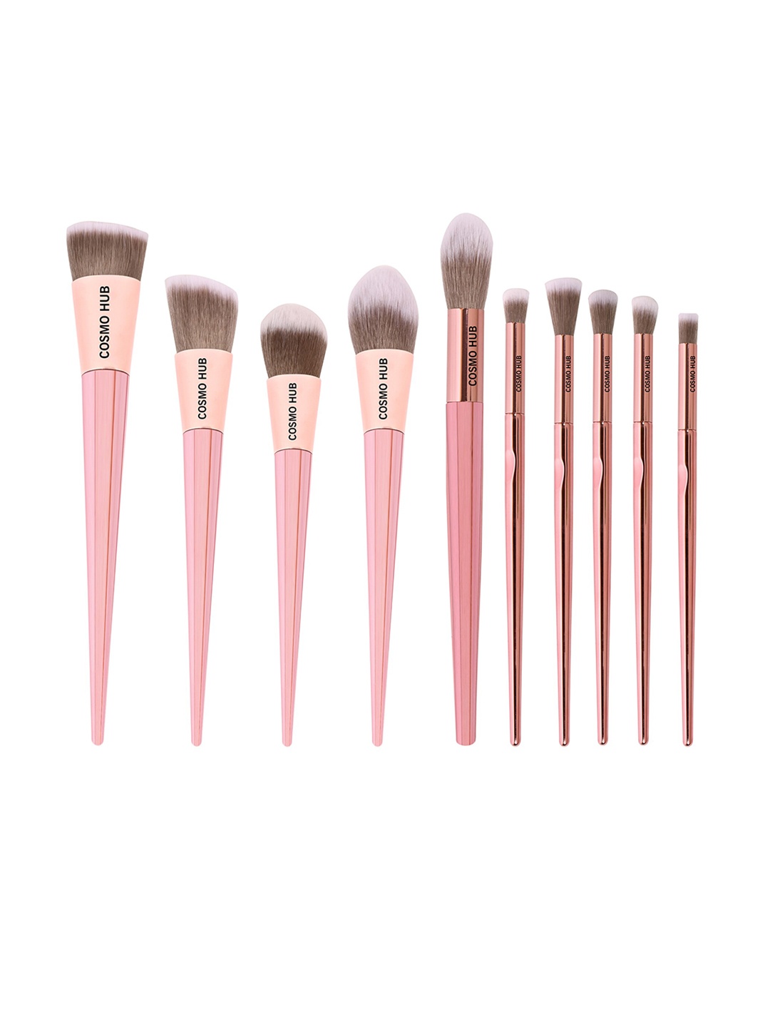 

COSMO HUB Inner You 10 Pieces Premium Quality Make Up Brush Set, Pink