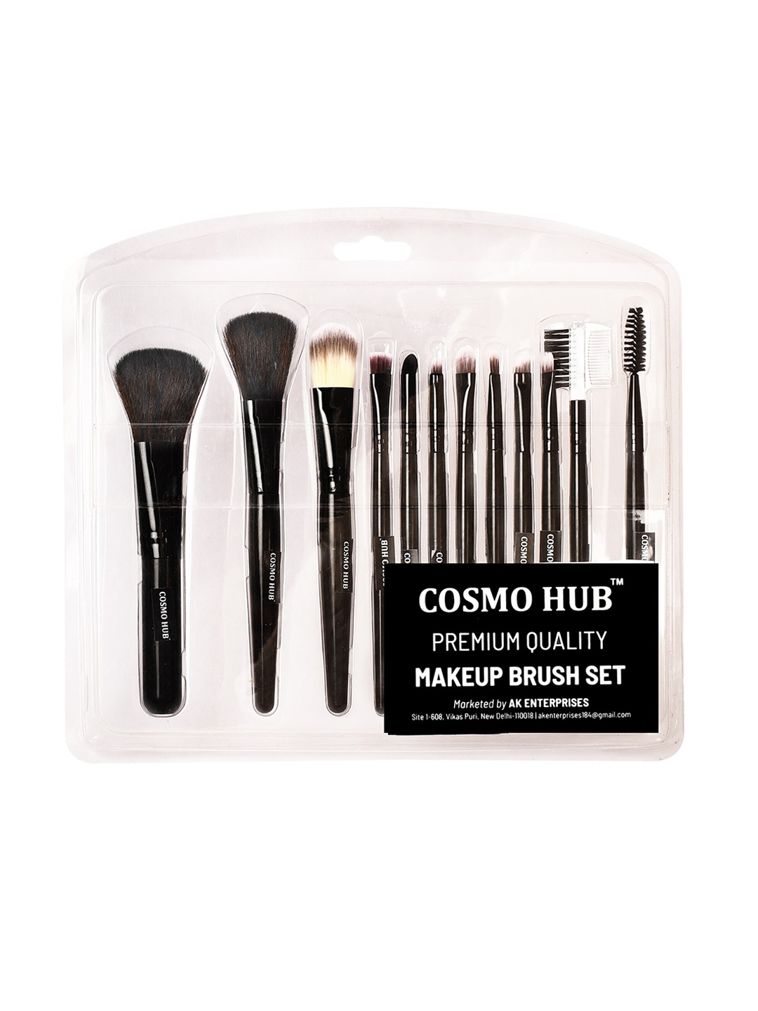 

COSMO HUB 10 Pieces Premium Quality Synthetic Make Up Brush Set, Black