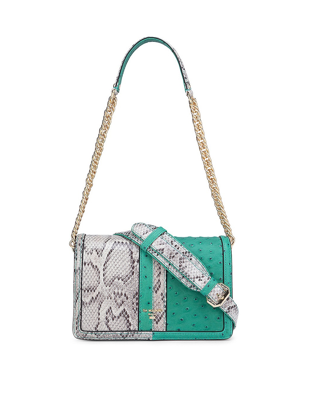 

Da Milano Textured Leather Structured Sling Bag, Green