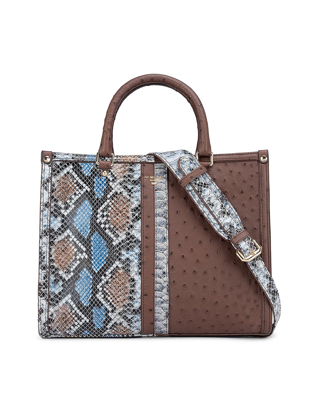 

Da Milano Textured Leather Structured Handheld Bag, Brown