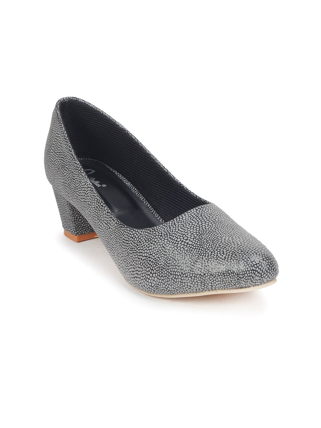 

The Desi Dulhan Printed Block Pumps Heels, Black