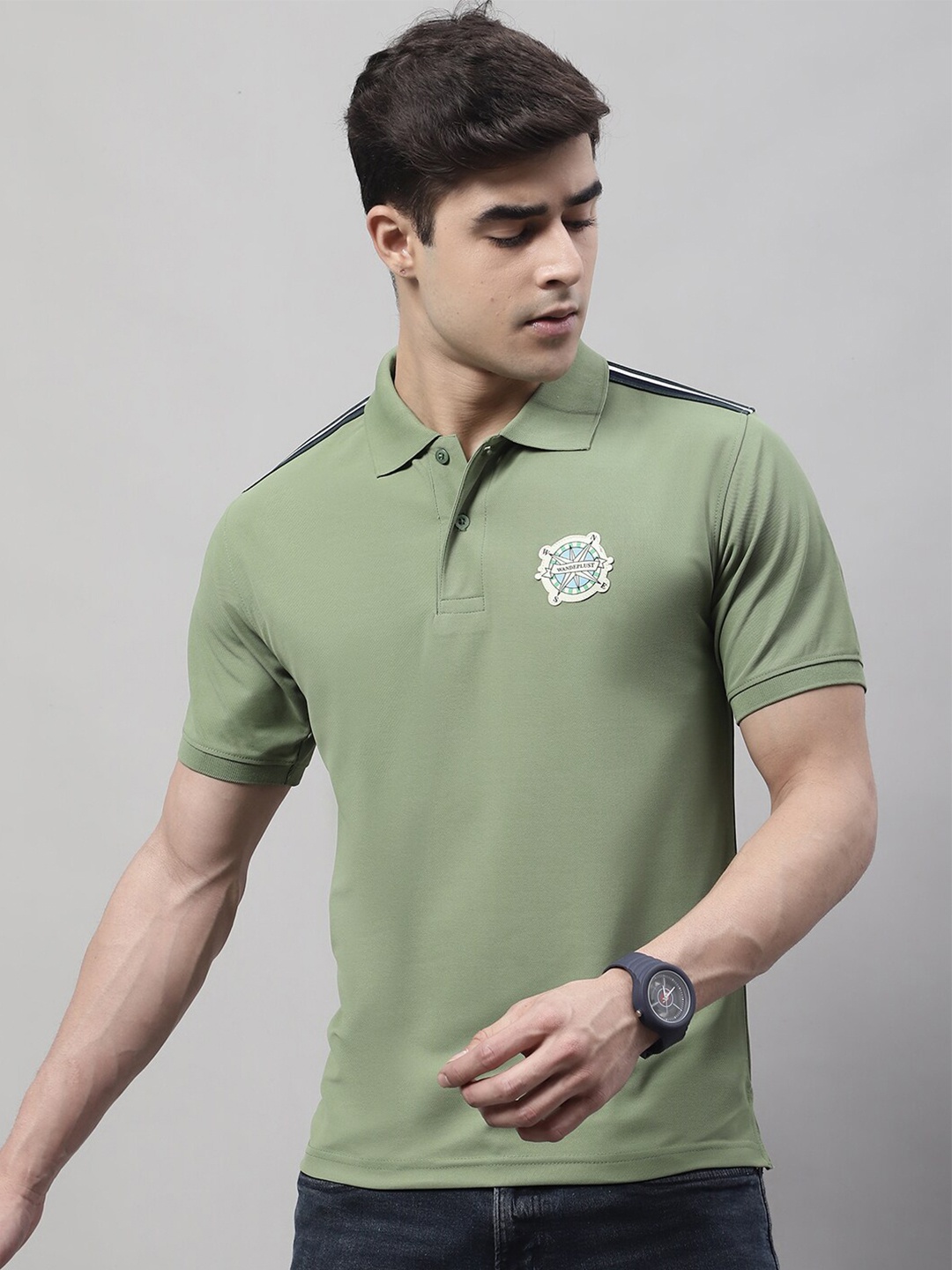 

Obaan Polo Collar Slim Fit T-shirt, Green