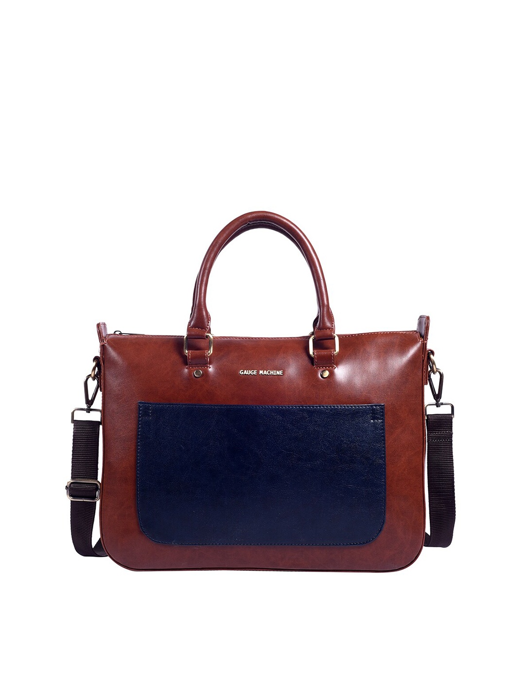 

Gauge Machine Colourblocked Laptop Bag, Tan