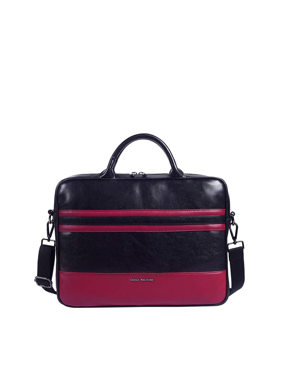 

Gauge Machine Unisex Colourblocked Laptop Bag, Black