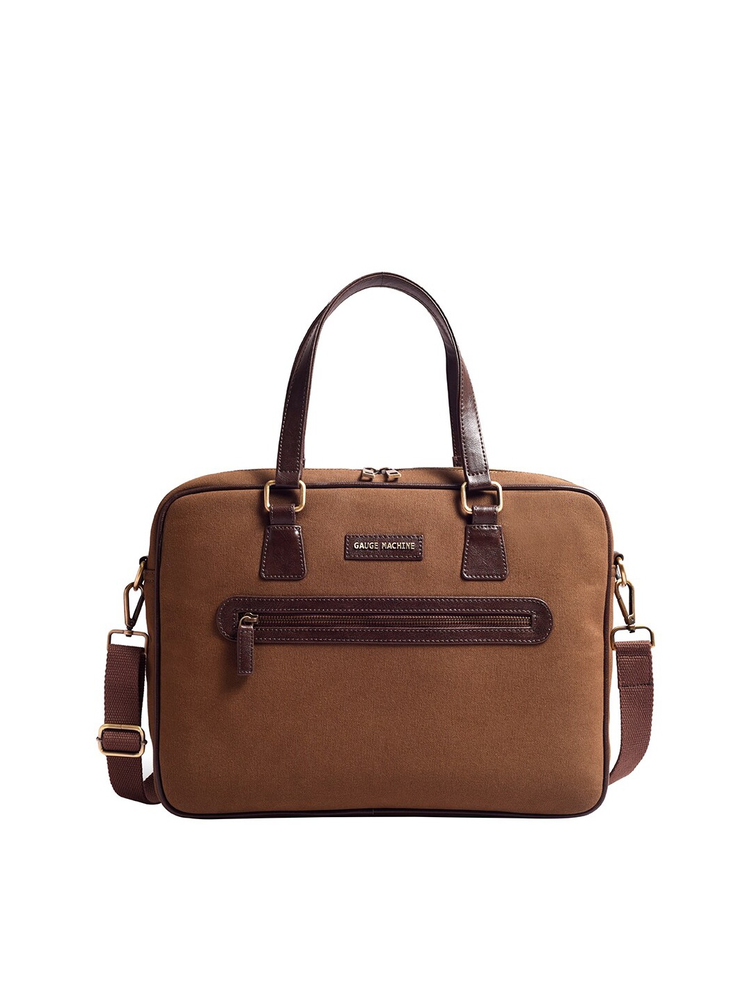 

Gauge Machine Detachable Strap Laptop Bag, Tan