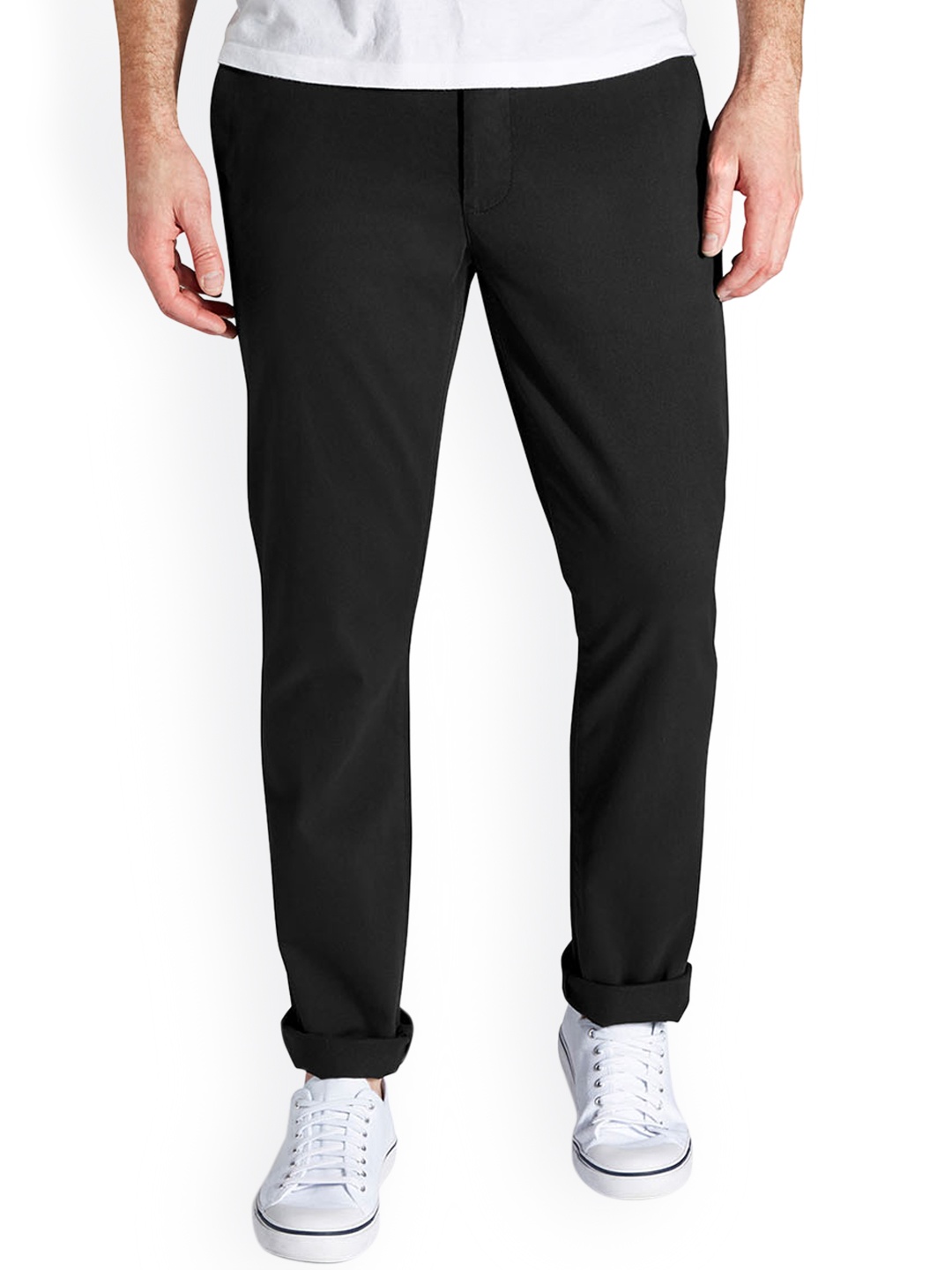 

NEXT Men Black Skinny Fit Solid Chinos