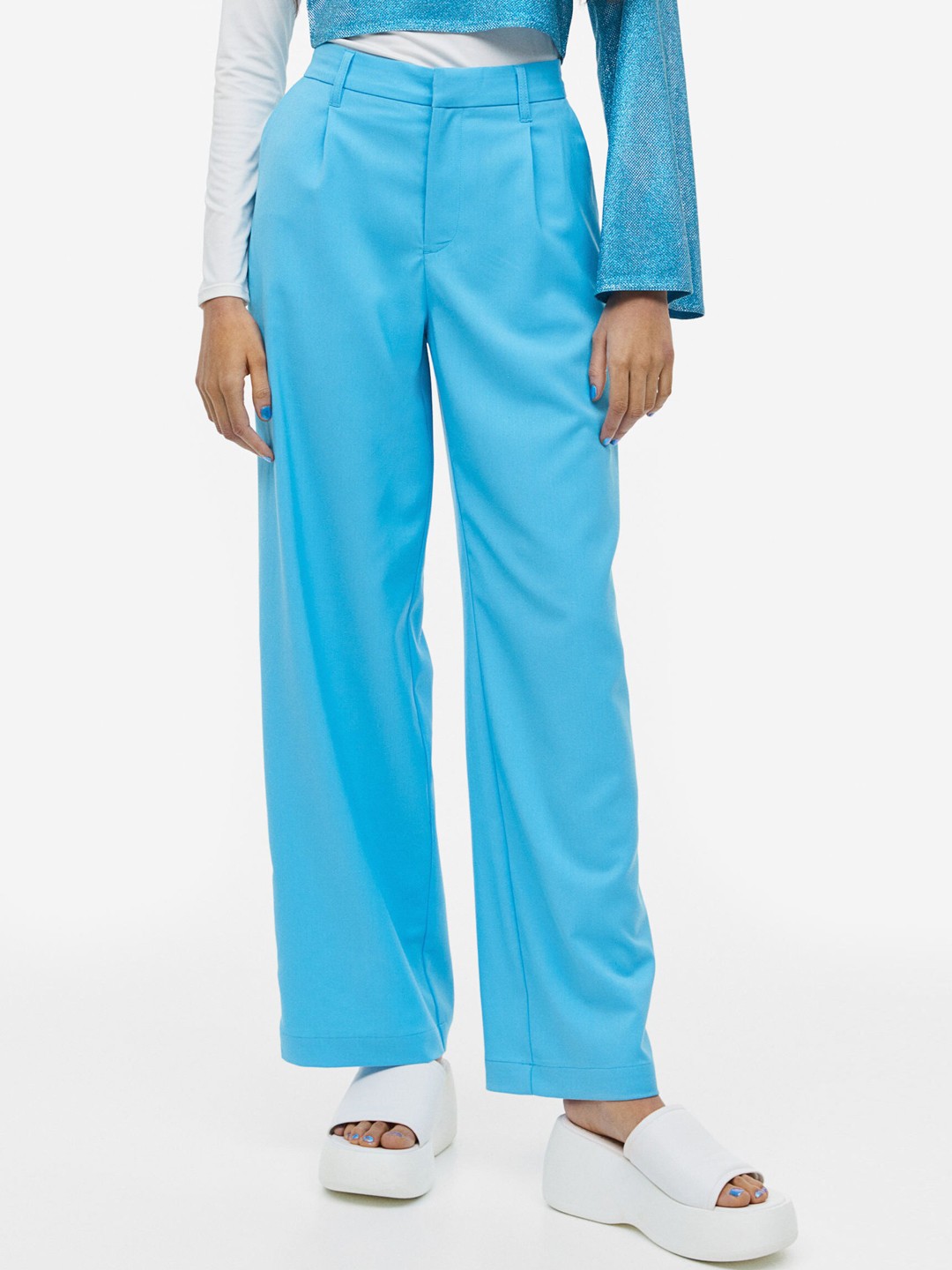 

H&M Women Tailored Trousers, Blue