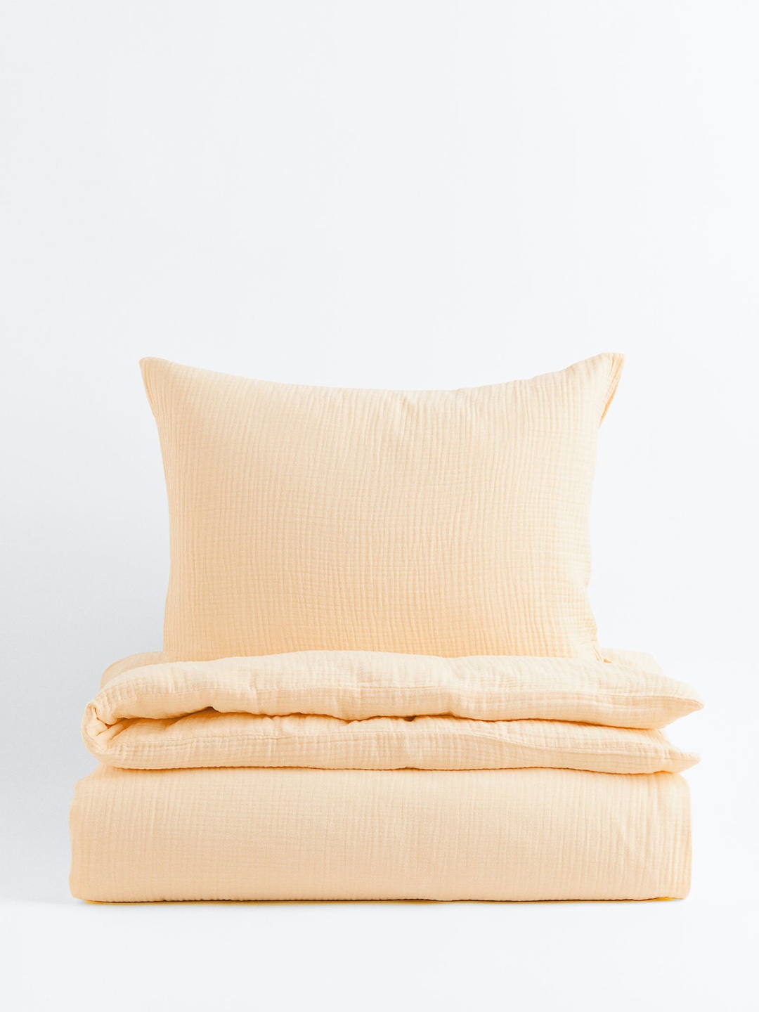 

H&M Yellow Muslin Single Duvet Cover Set