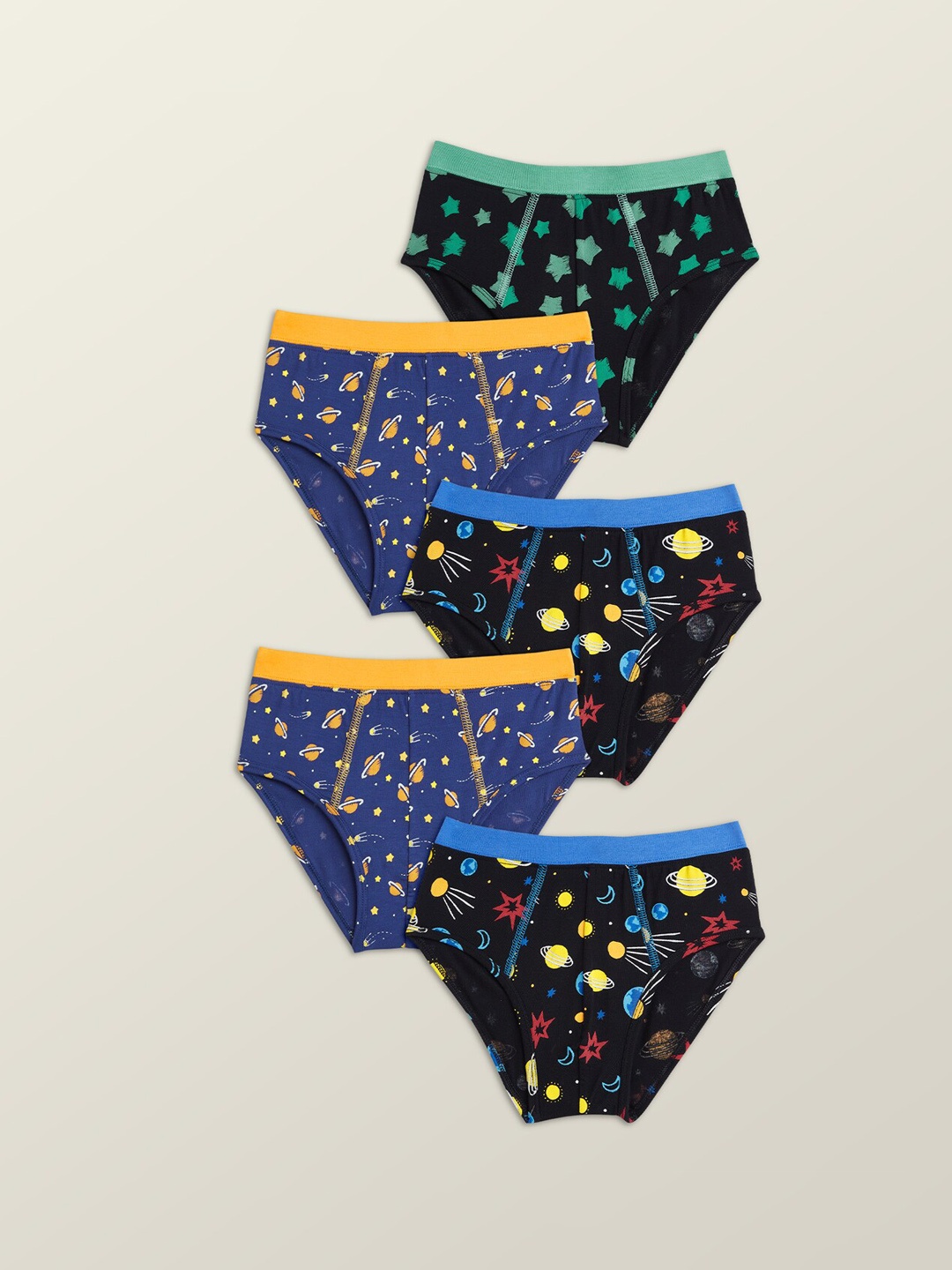 

XY Life Boys Pack 5 Anti Microbial Playmate IntelliSoft Tencel Modal Briefs LBBRF5PCKN01, Blue