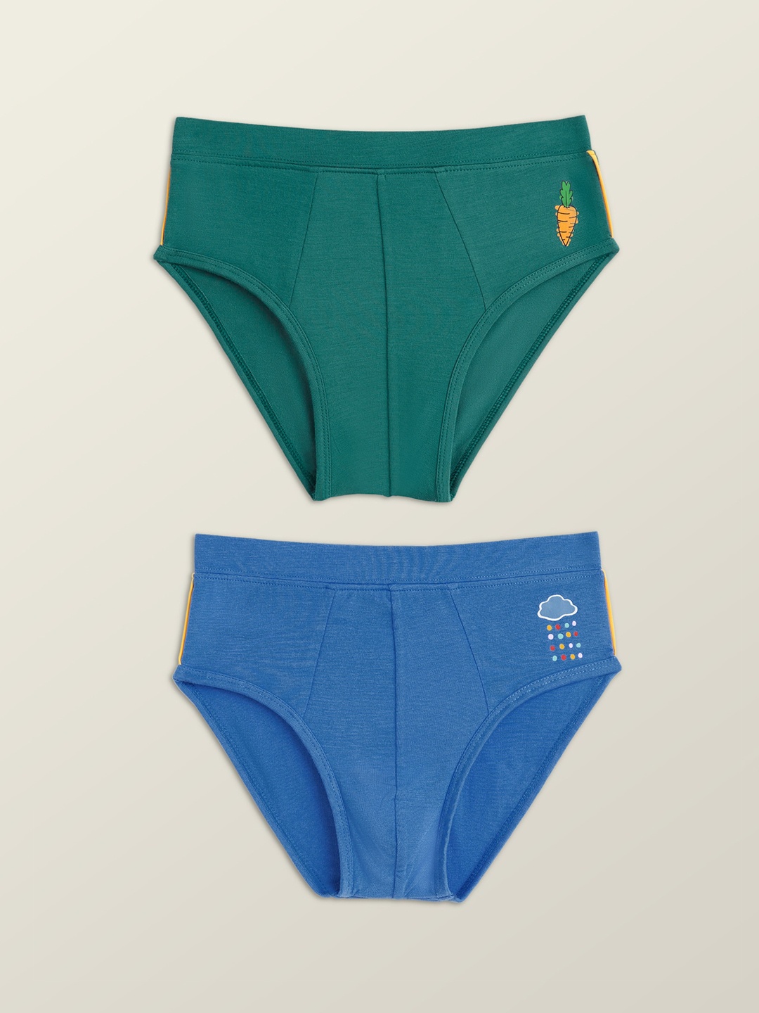 

XY Life Astro Collection Boys Pack Of 2 Printed Detail Modal Basic Briefs, Green