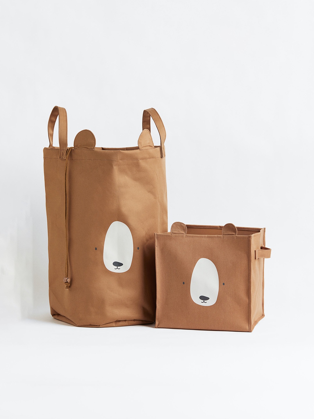 

H&M Kids Brown & White Printed Pure Cotton Storage Basket