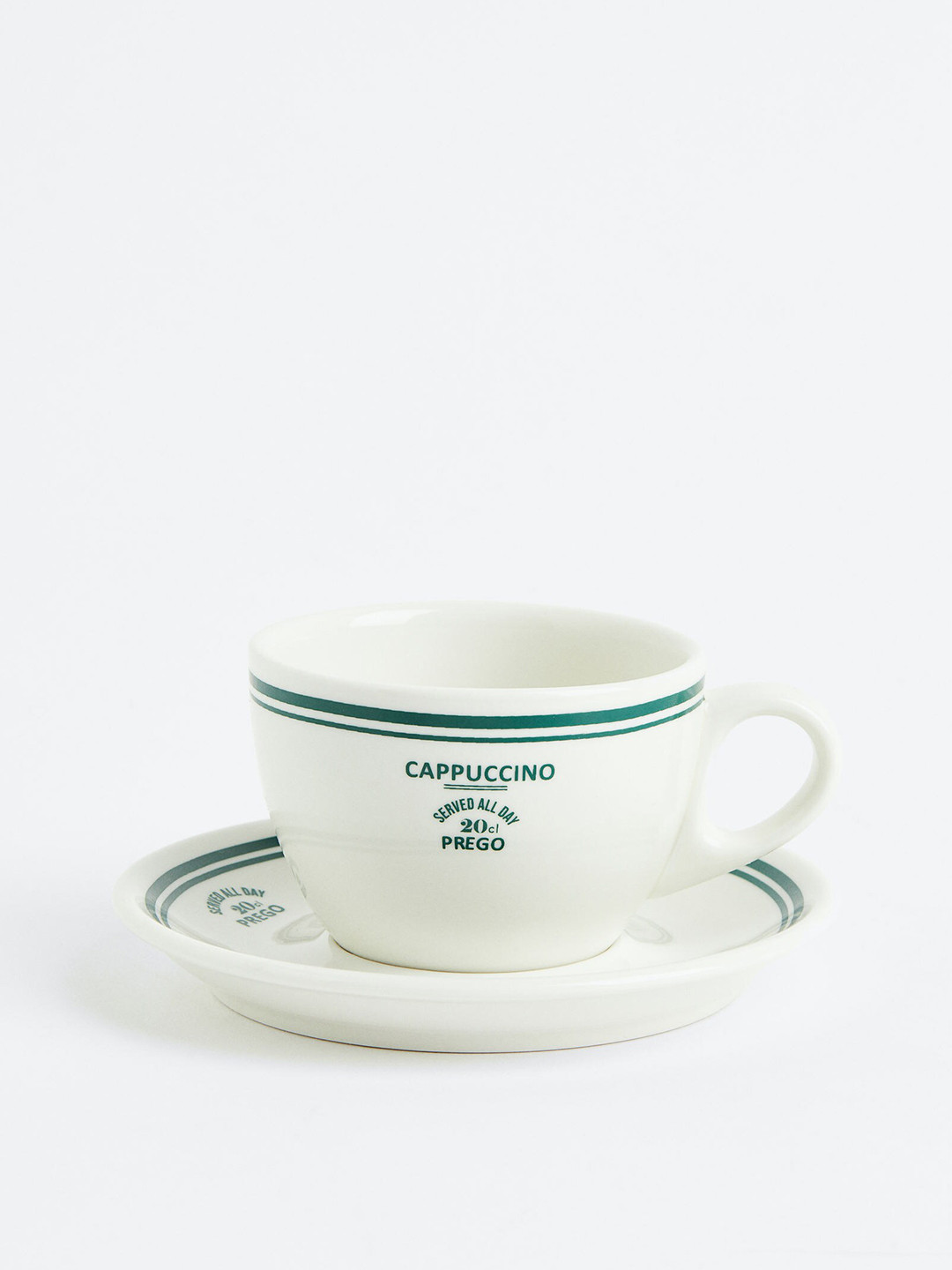

H&M Green & White Cappuccino Cup & Saucer
