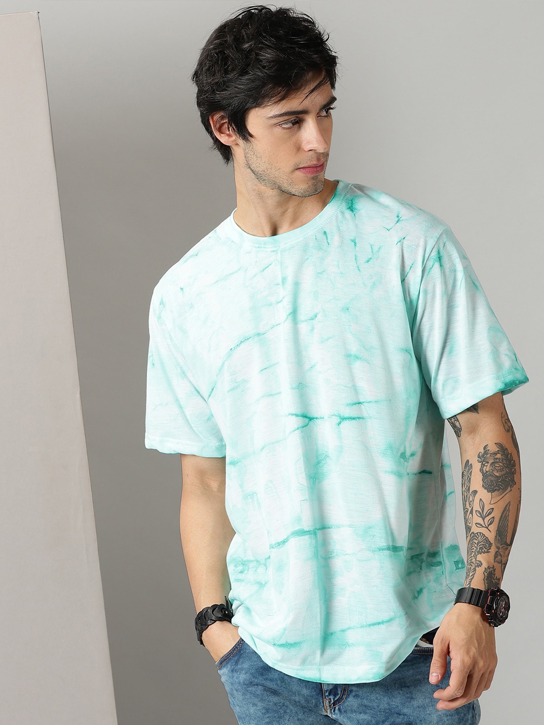 

Rodzen Tie & Dye Dyed Oversized T-shirt, Green