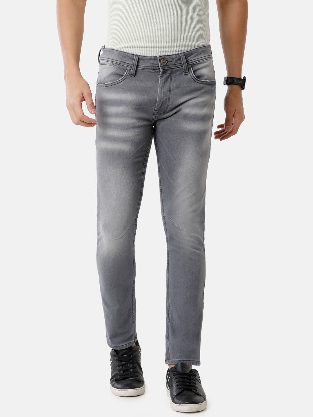 

Voi Jeans Men Slim Fit Heavy Fade Cotton Jeans, Grey
