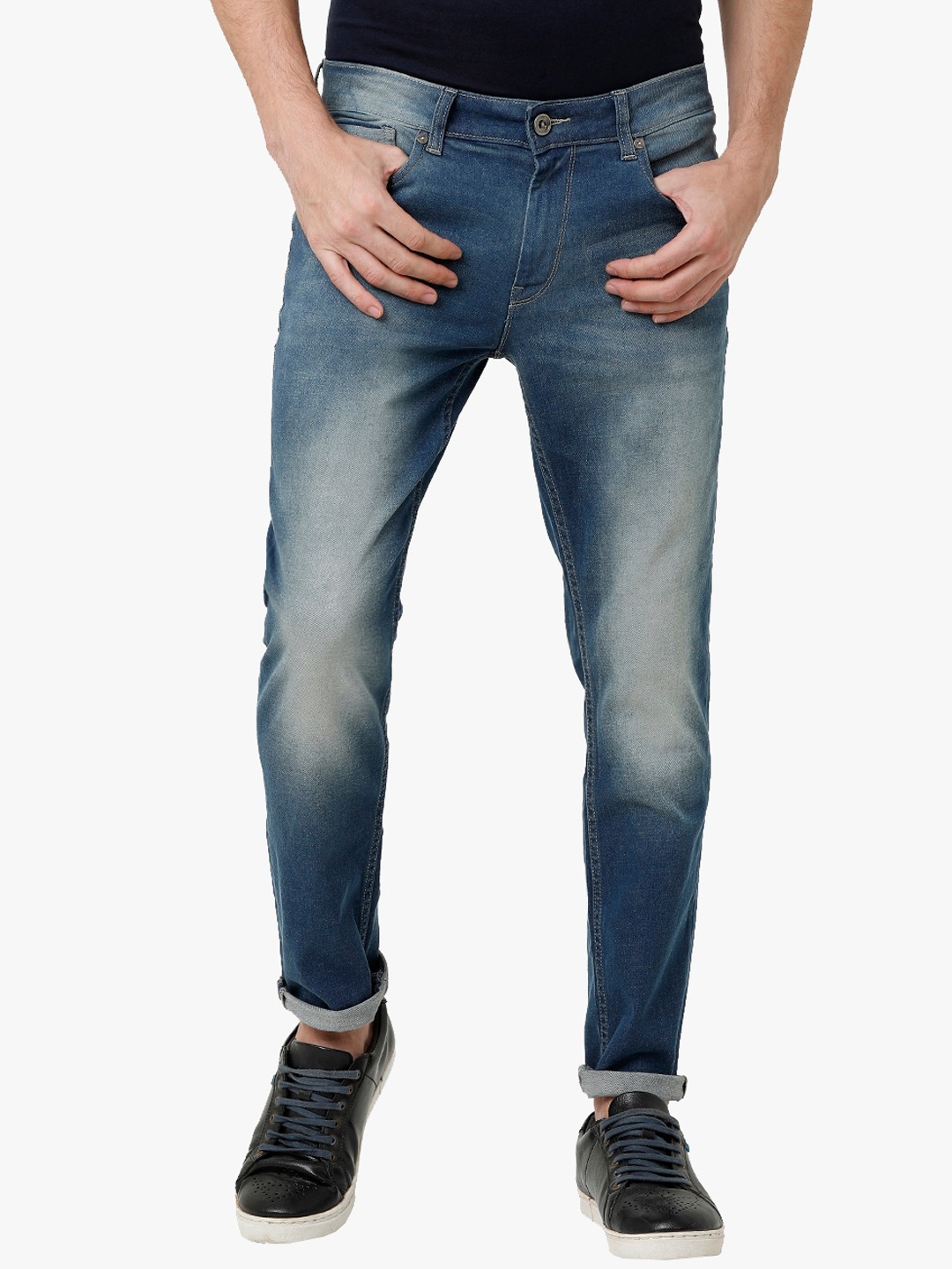 

Voi Jeans Skinny Fit Mid-Rise Heavy Fade Jeans, Blue