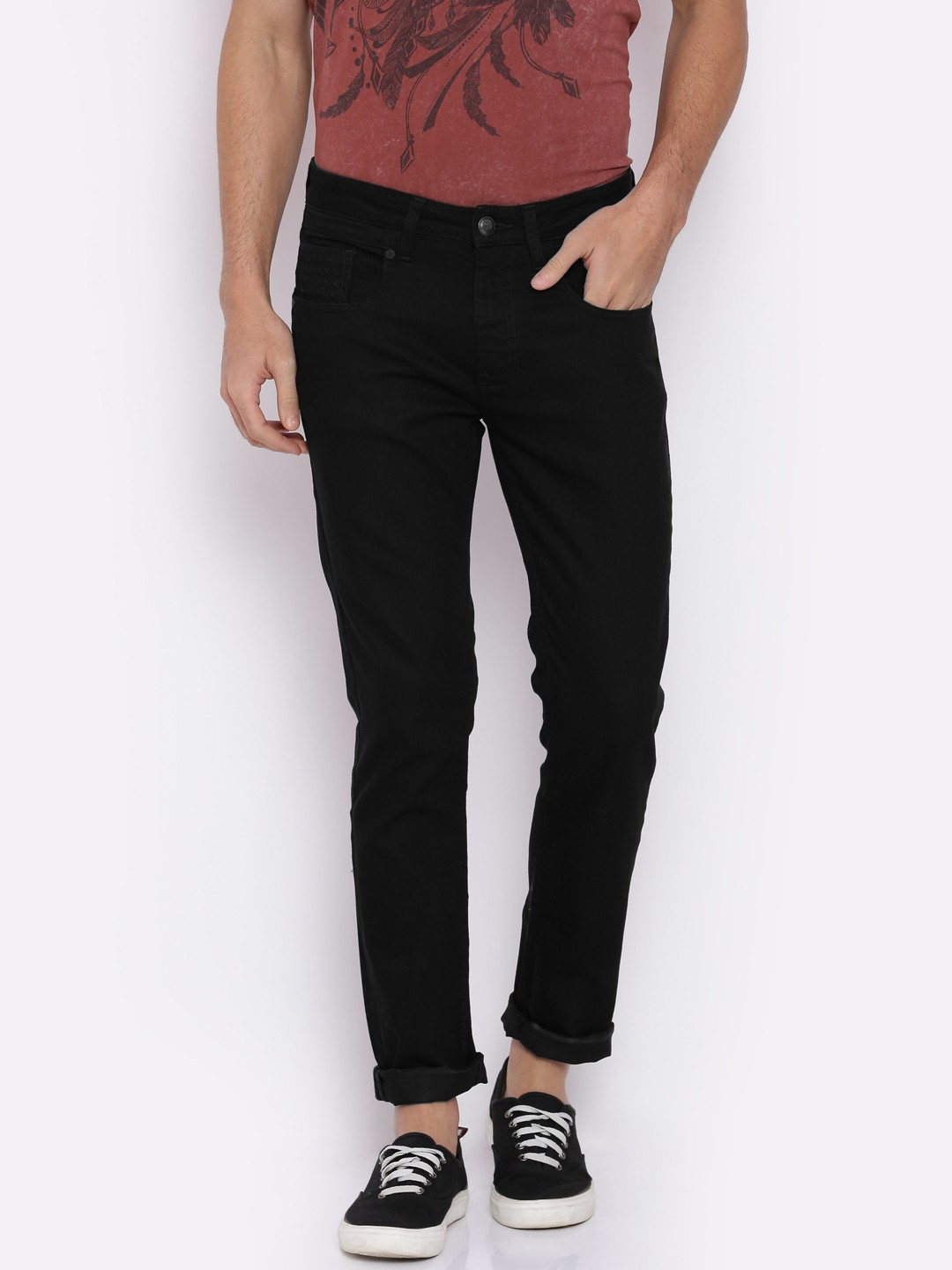 

Ed Hardy Men Black Slim Fit Mid-Rise Clean Look Stretchable Jeans