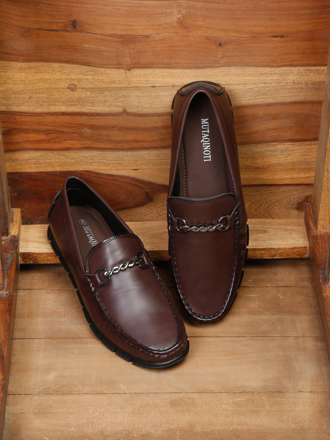 

MUTAQINOTI Men Lightweight Horsebit Loafers, Brown