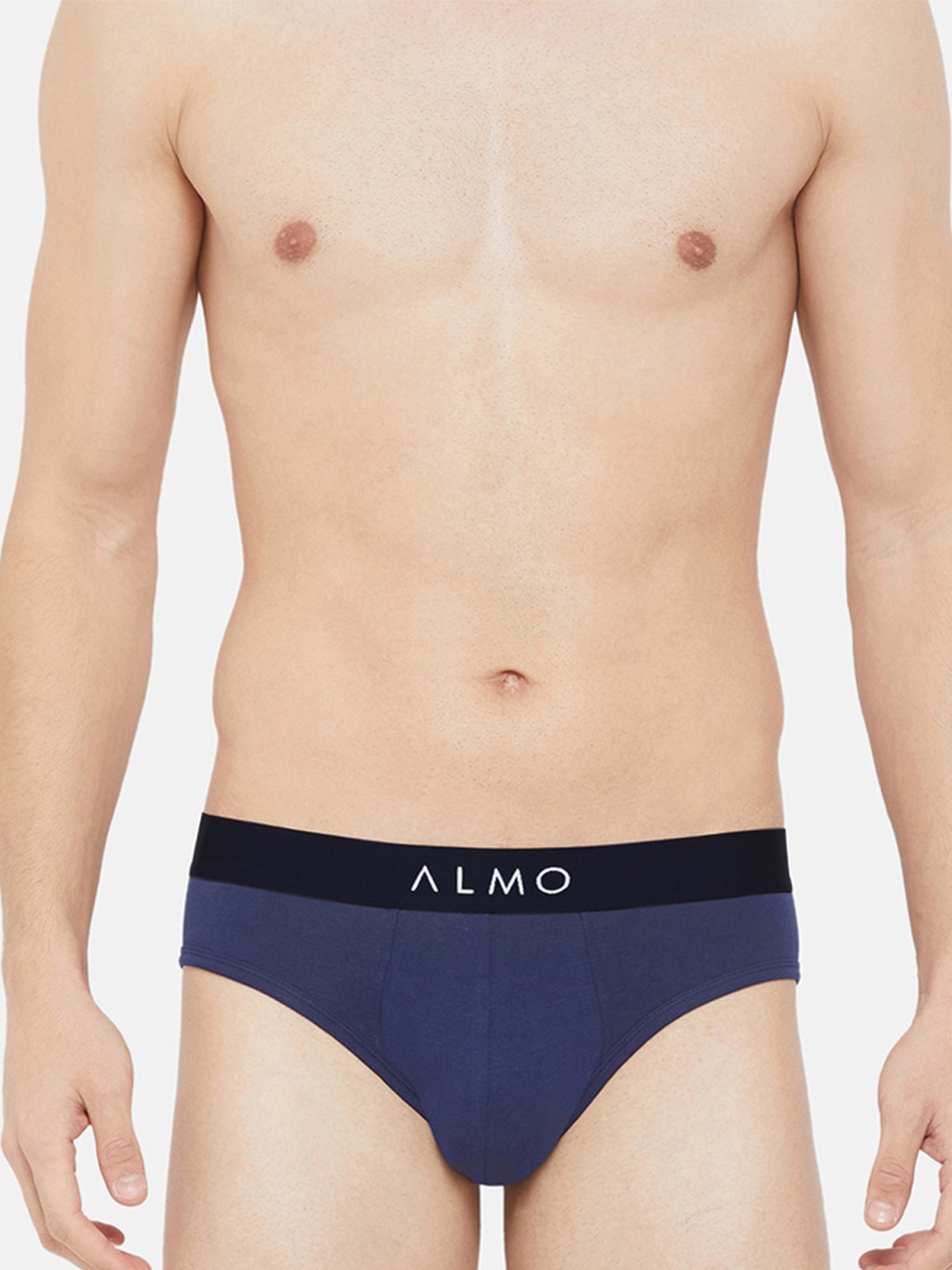 

Almo Wear Men Cotton Basic Briefs, Navy blue