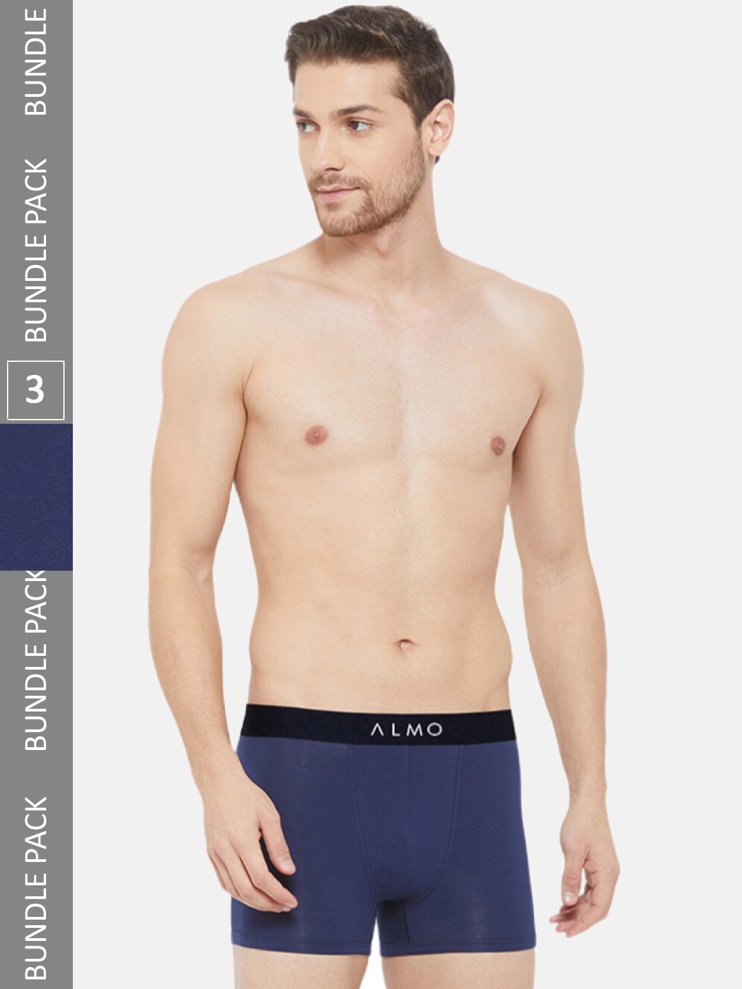 

Almo Wear Men Pack Of 3 Deo-Soft Cotton Metallic Trunks CRED-OC-T-BLBLBL, Navy blue