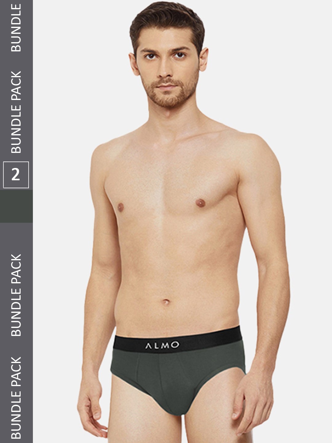 

Almo Wear Men Pack Of 2 Cotton Anti-Microbial Basic Briefs, Green