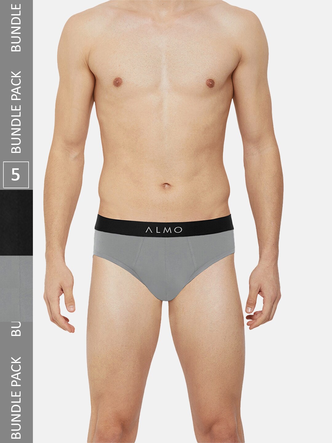 

Almo Wear Men Pack Of 5 Cotton Anti-Microbial Basic Briefs, Black