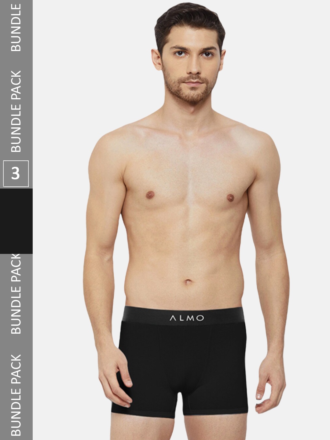 

Almo Wear Men Pack Of 3 Super Combed Cotton Anti-Bacterial Trunks, Black