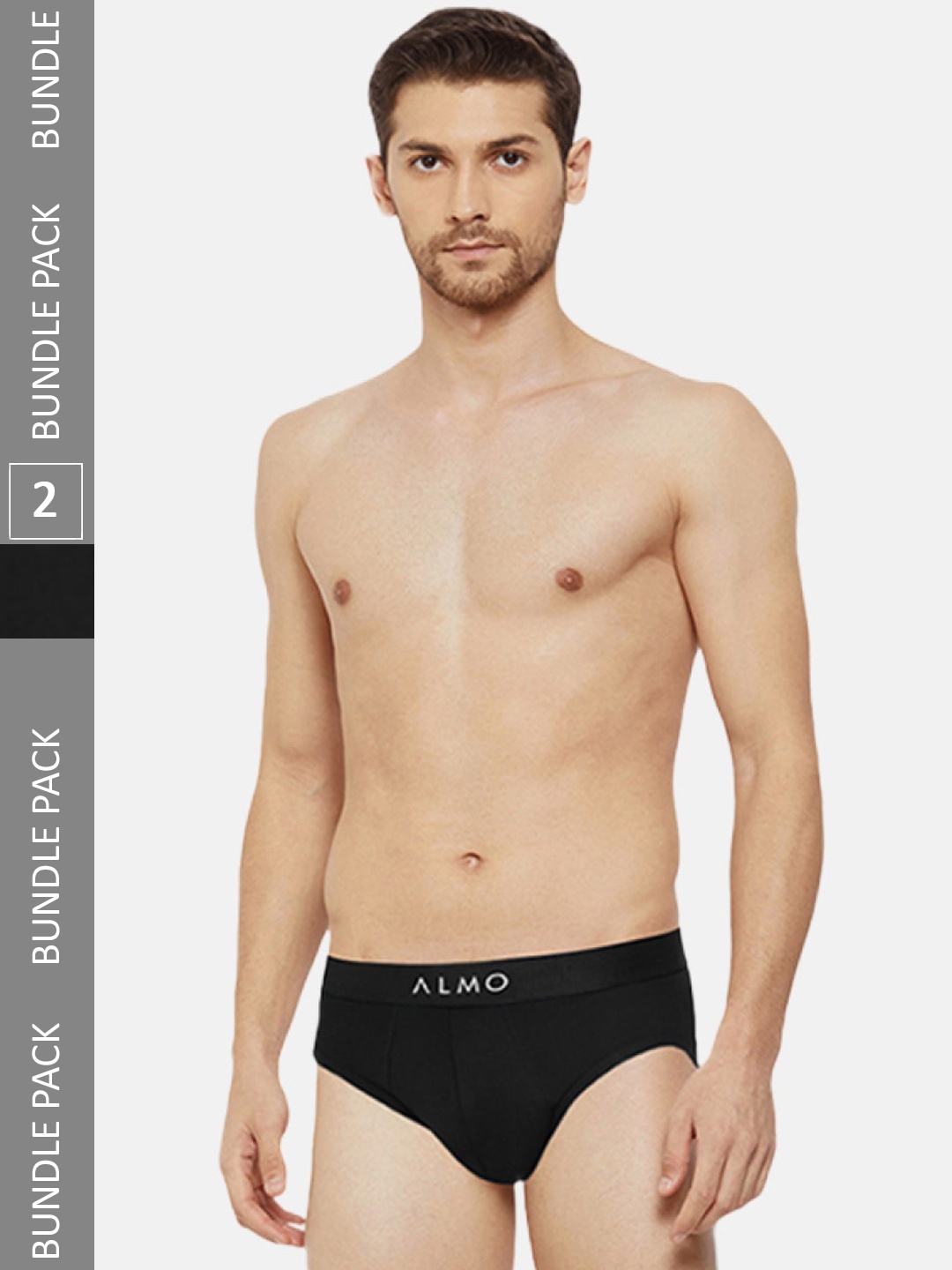 

Almo Wear Men Pack Of 2 Super Combed Cotton Anti-Bacterial Basic Briefs, Black