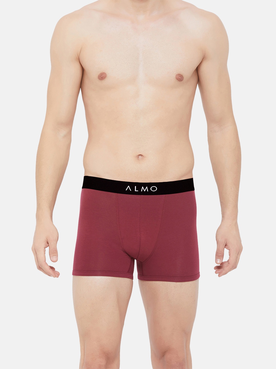 

Almo Wear Men Mid-Rise Anti-Bacterial Cotton Metallic Trunks, Burgundy