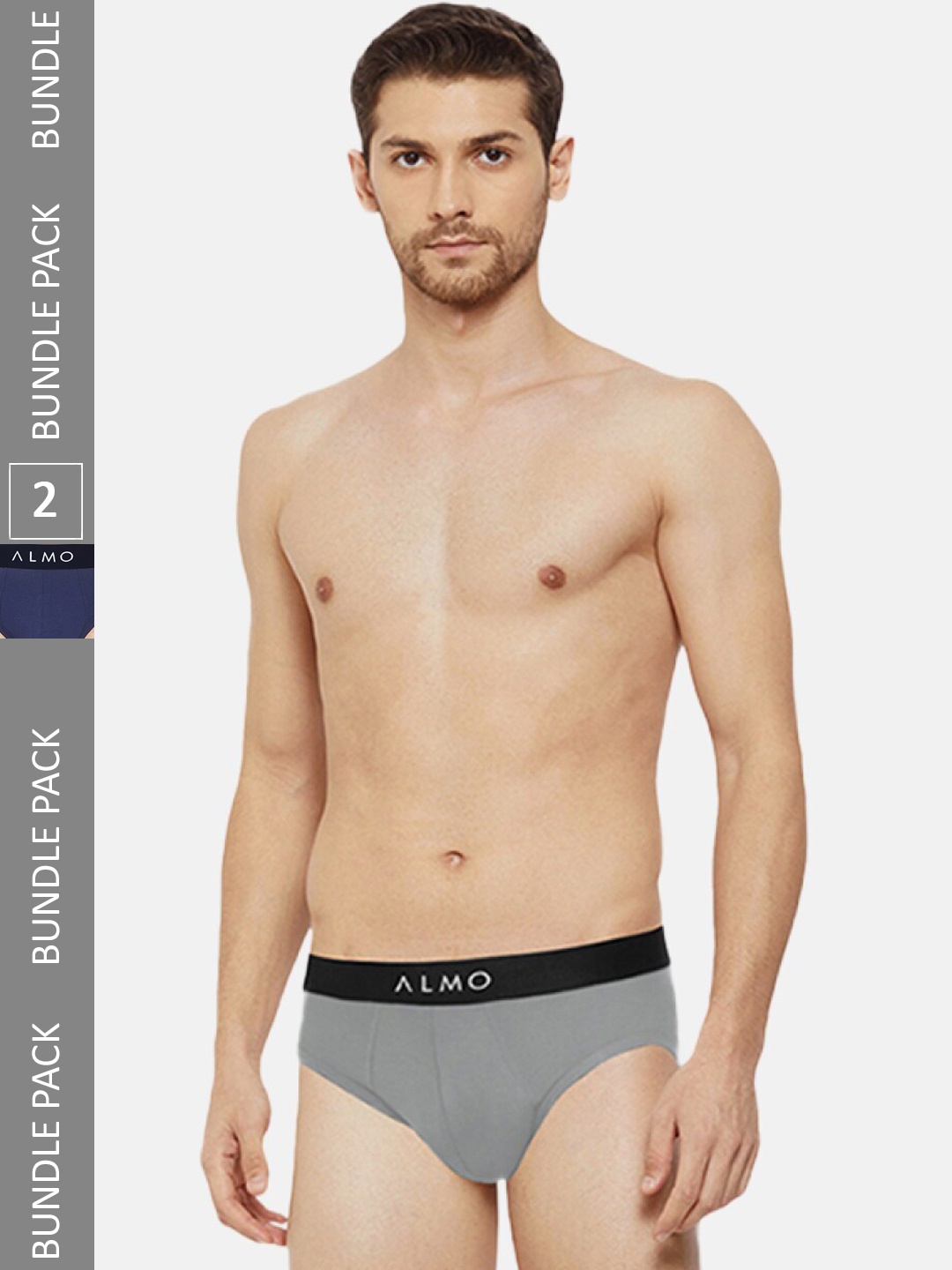 

Almo Wear Men Pack Of 2 Cotton Basic Briefs, Navy blue