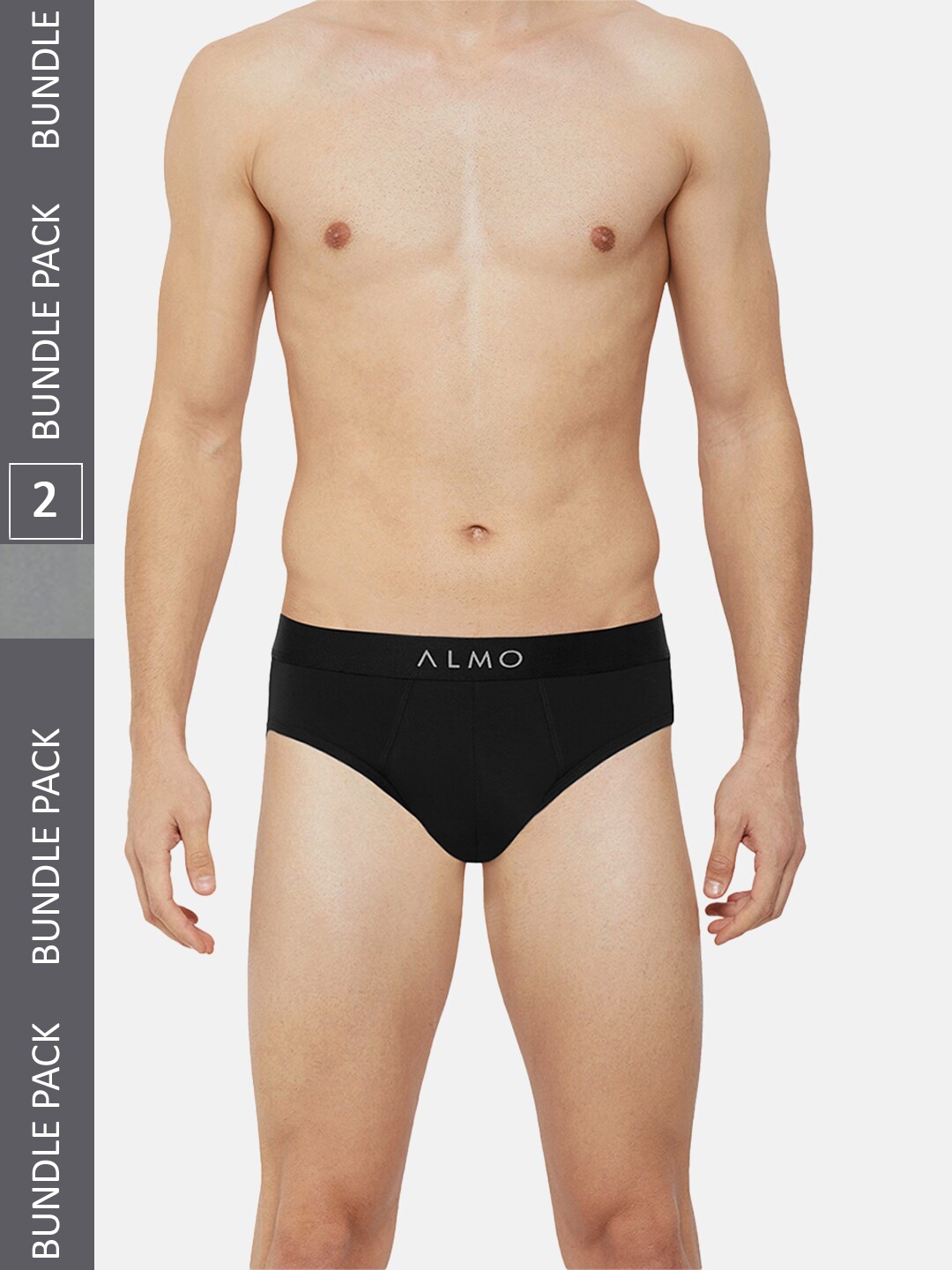 

Almo Wear Men Pack Of 2 Cotton Anti-Bacterial Basic BriefsCRED-OC-B-BSG, Black