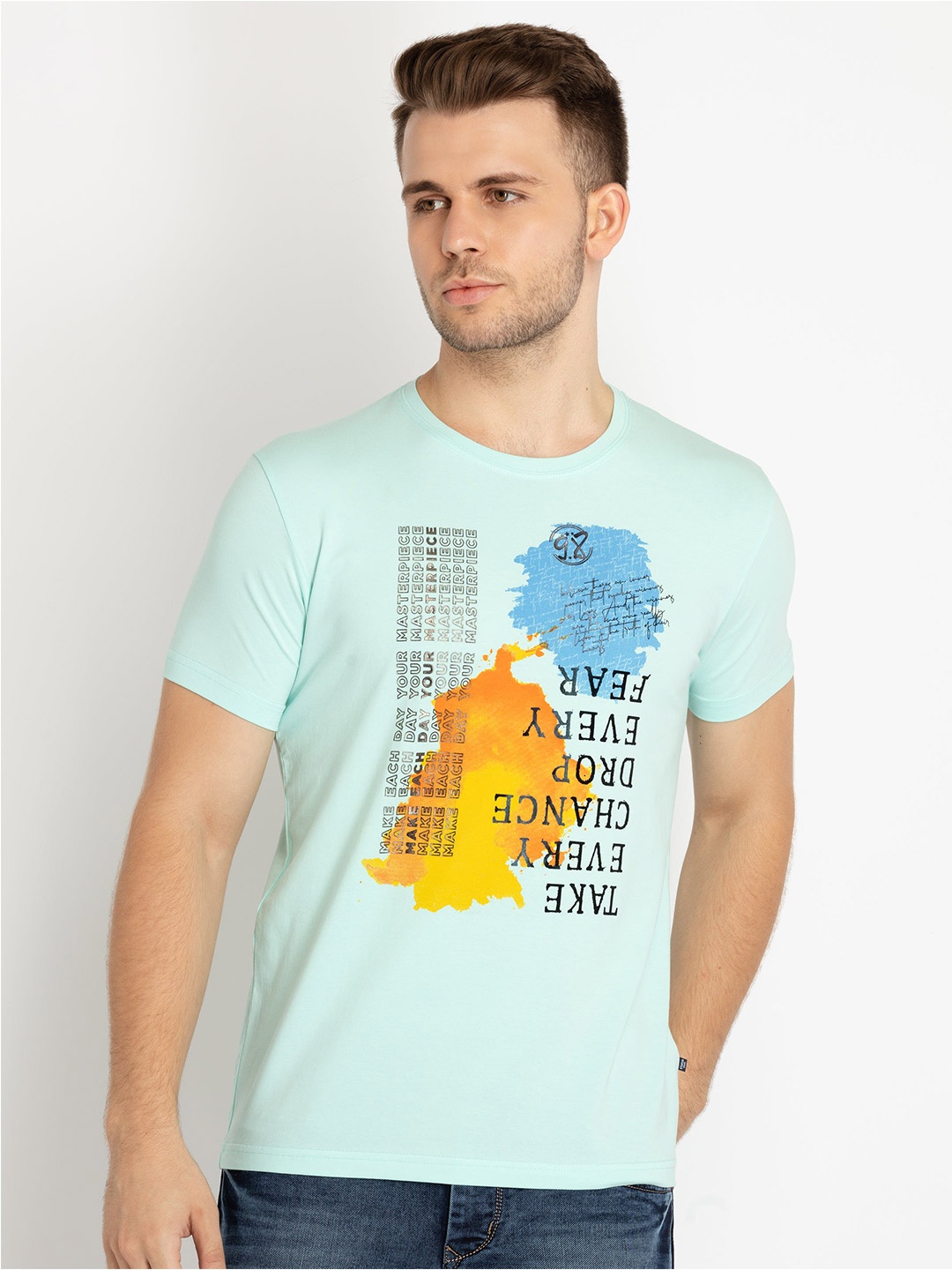 

Status Quo Men Typography Printed Cotton T-shirt, Green