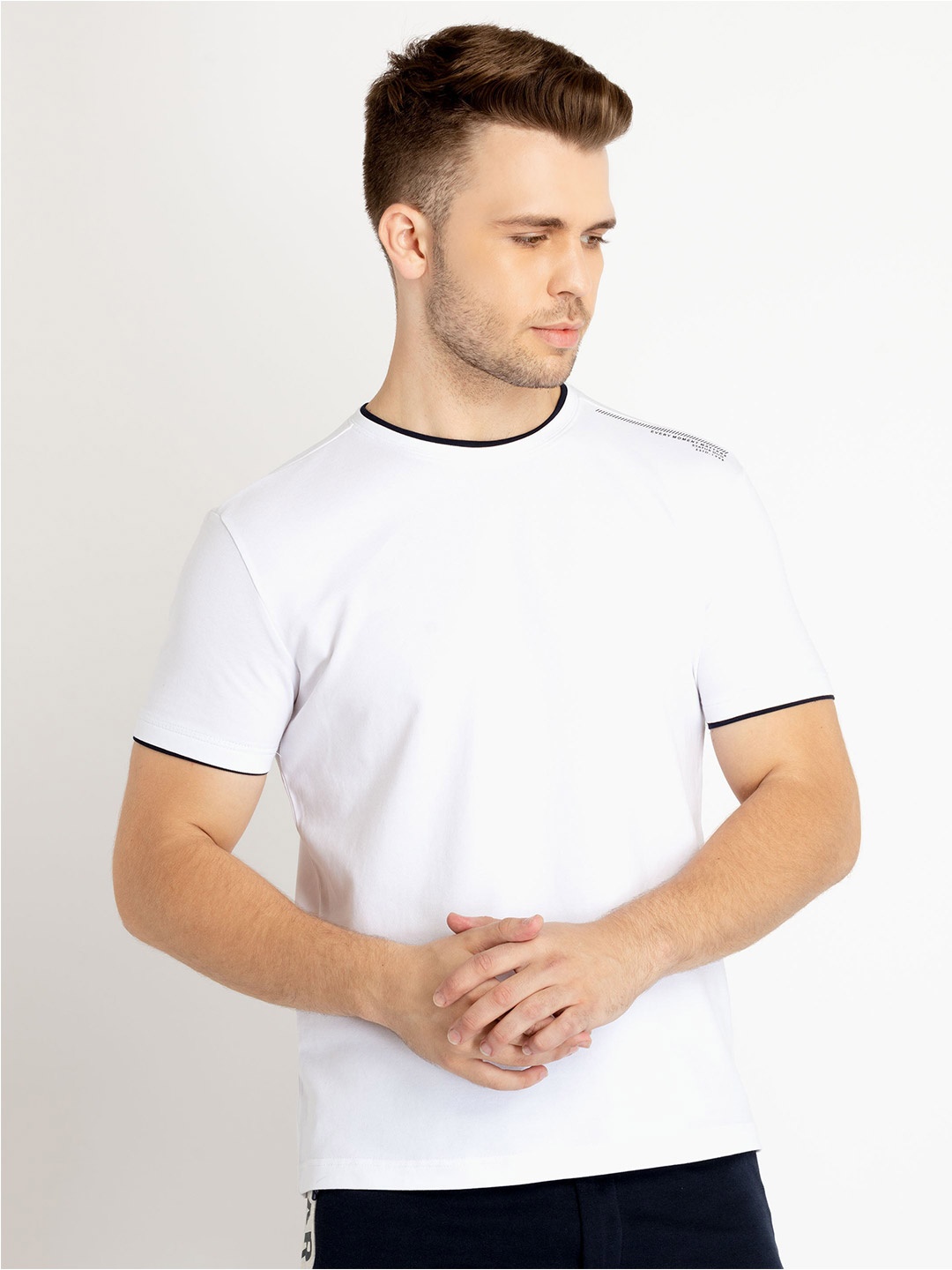 

Status Quo Round Neck Cotton T-shirt, White