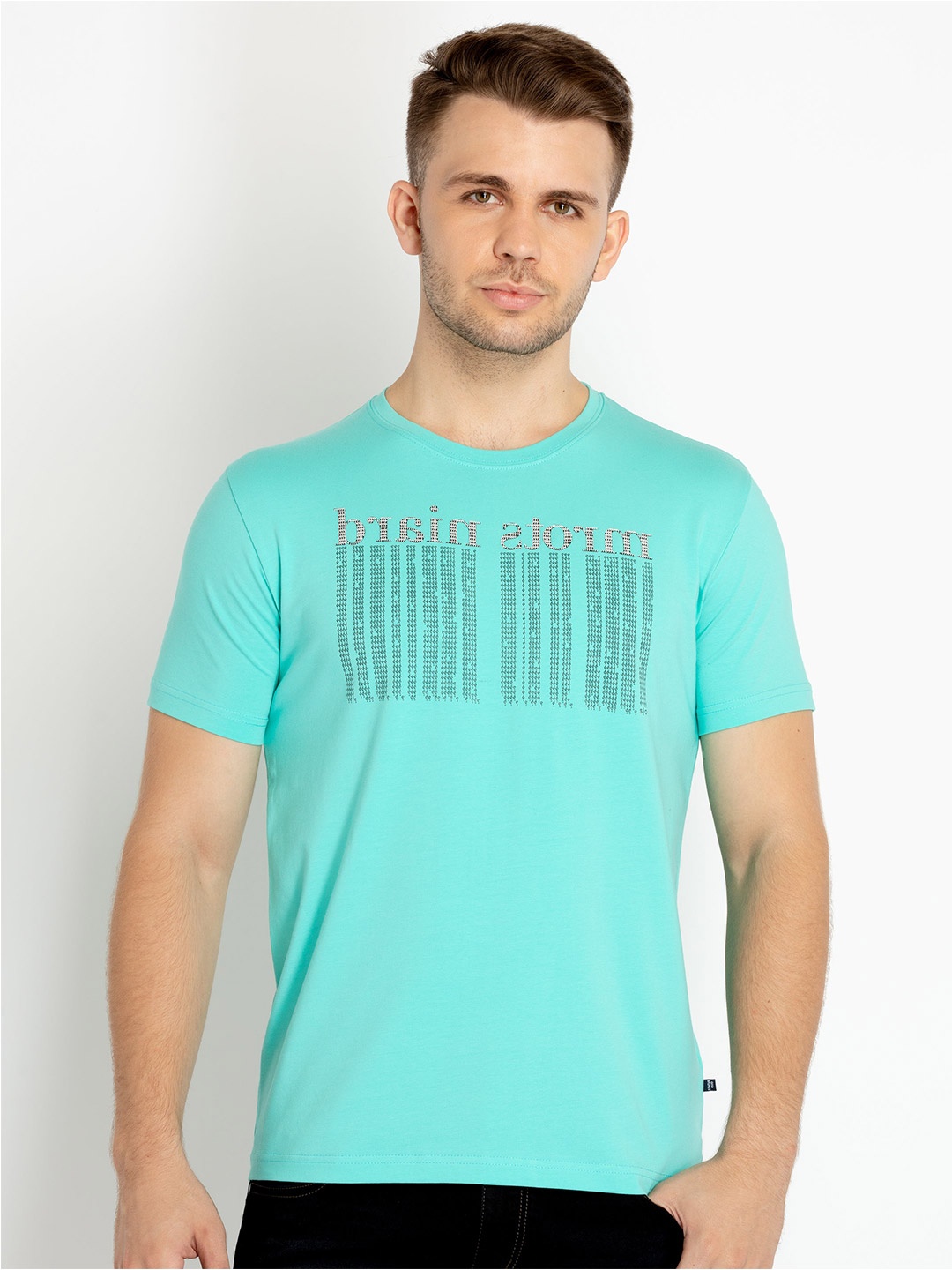 

Status Quo Plus Size Typography Printed Cotton T-shirt, Blue