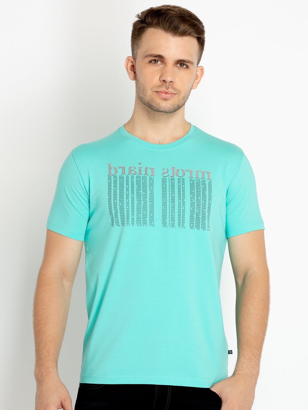

Status Quo Typography Printed Round Neck Cotton T-shirt, Blue