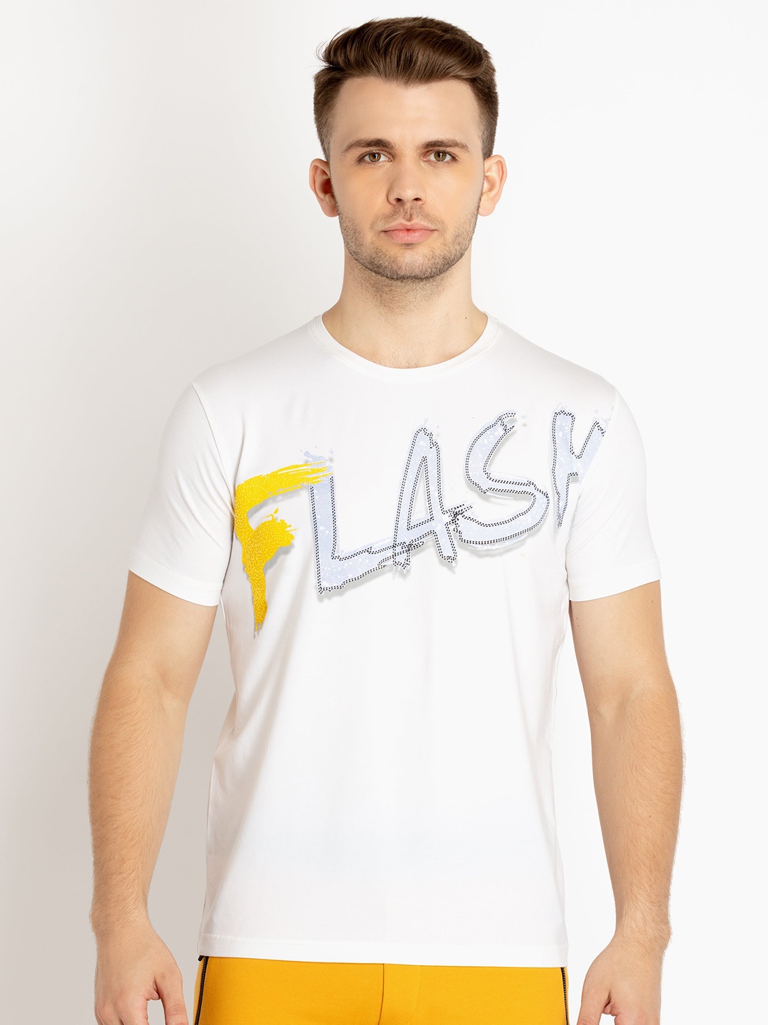 

Status Quo Typography Printed Round Neck Cotton T-shirt, White