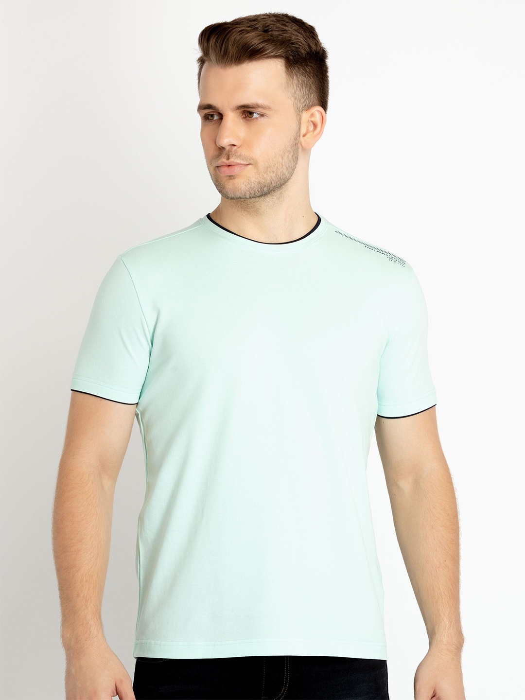 

Status Quo Round Neck Cotton T-shirt, Green