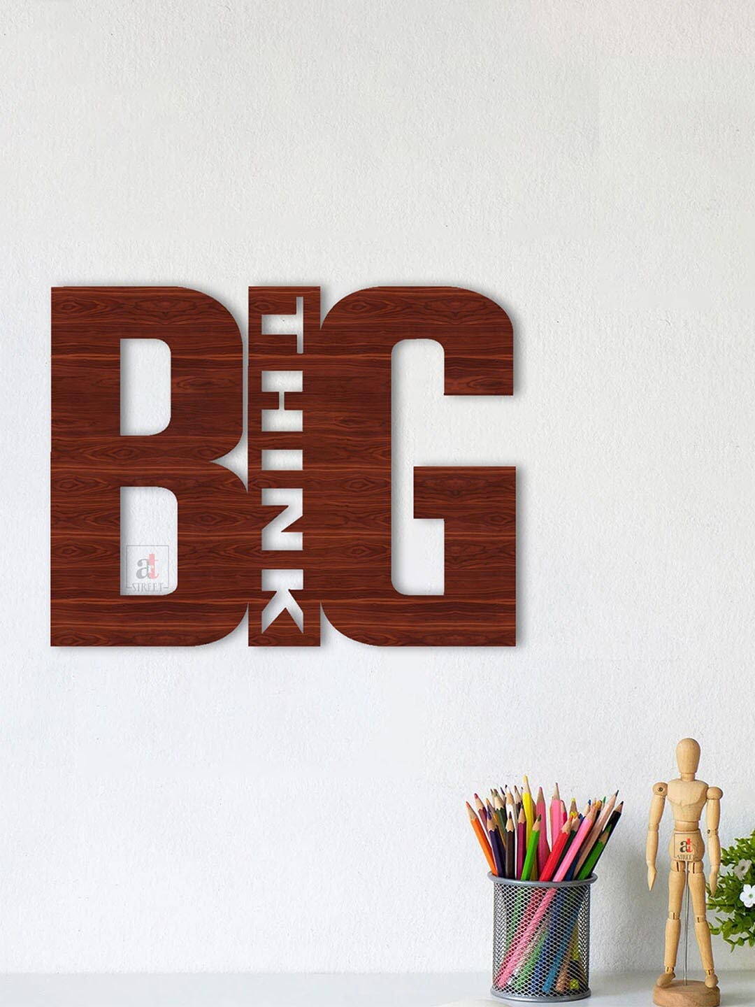 

Art Street Brown Textured Think Big MDF Cutout Wall Hanging