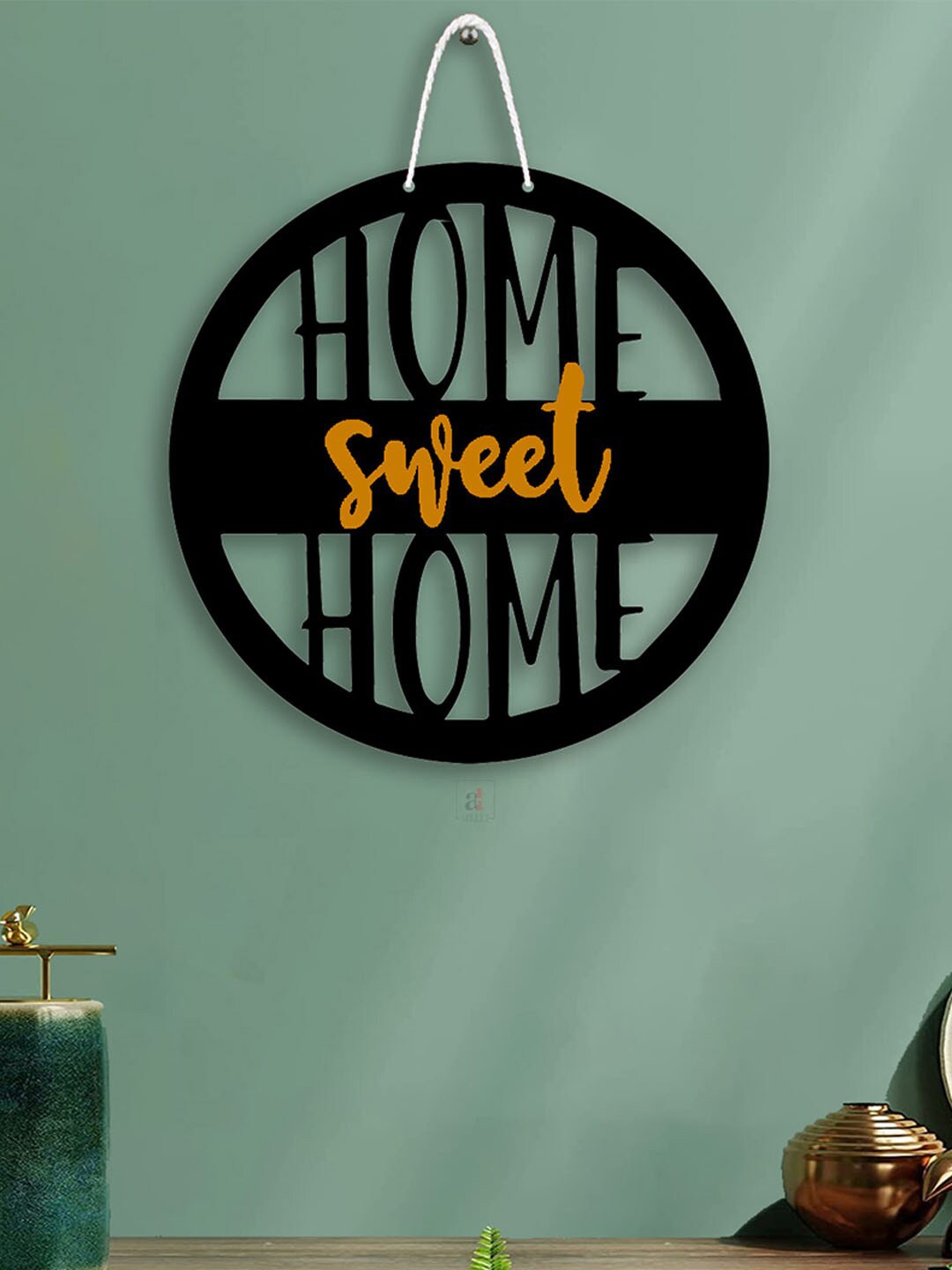 

Art Street Black & Yellow Home Sweet Home Quote Cutout Wooden Wall Hanging Decor