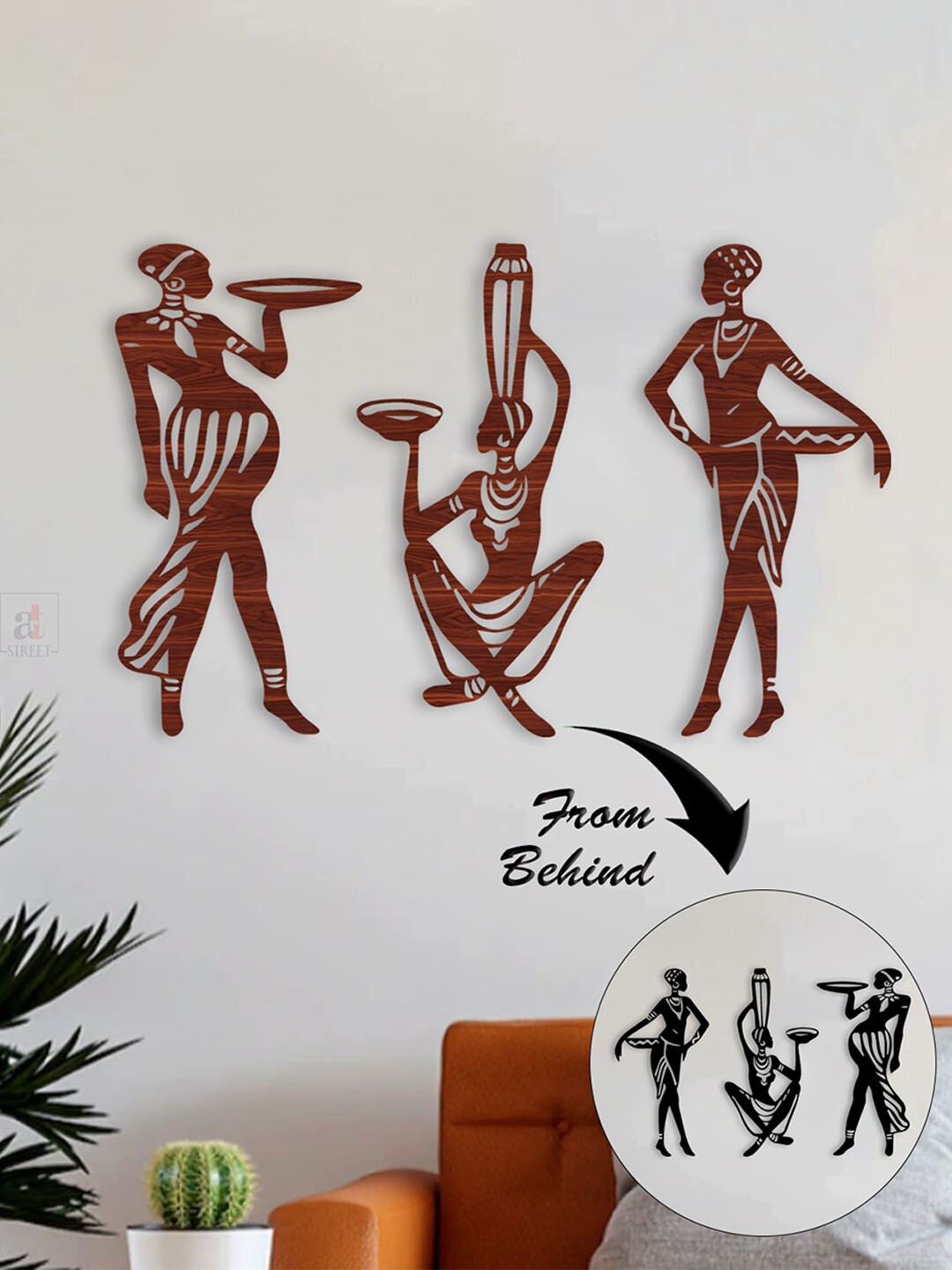 

Art Street Brown & Black Textured African Tribal Woman MDF Cutout Wall Hanging