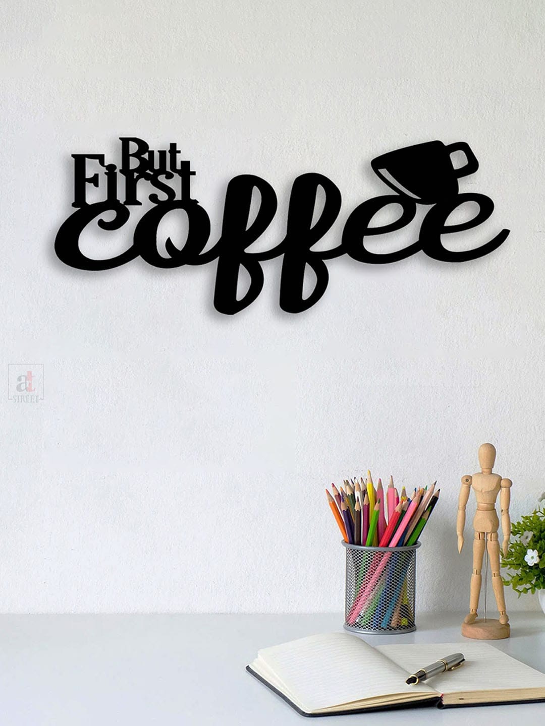 

Art Street Black But First Coffee MDF Cutout Wall Hanging