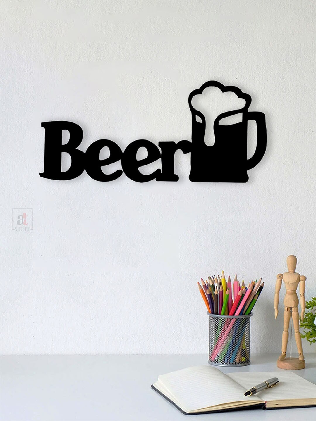 

Art Street MDF Cutout Ready To Hang Wall Decor, Black