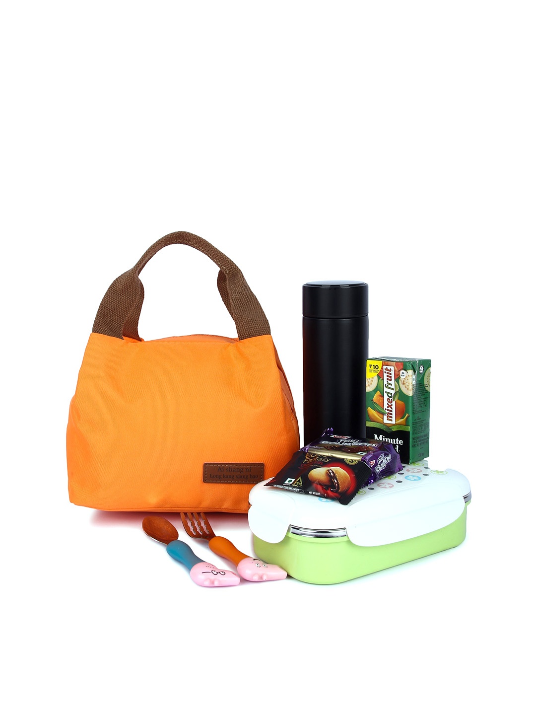 

Instabuyz Cotton Insulated Leak-Proof Lunch Bag, Orange