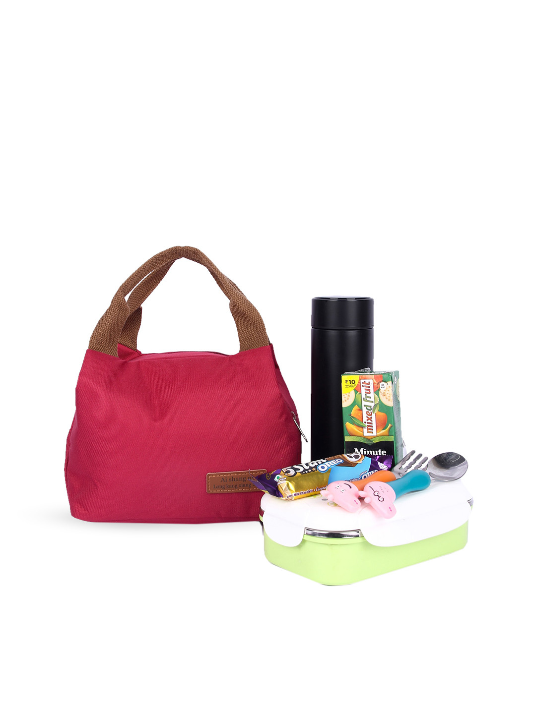 

Instabuyz Cotton Insulated Leak-proof Lunch Bag, Red