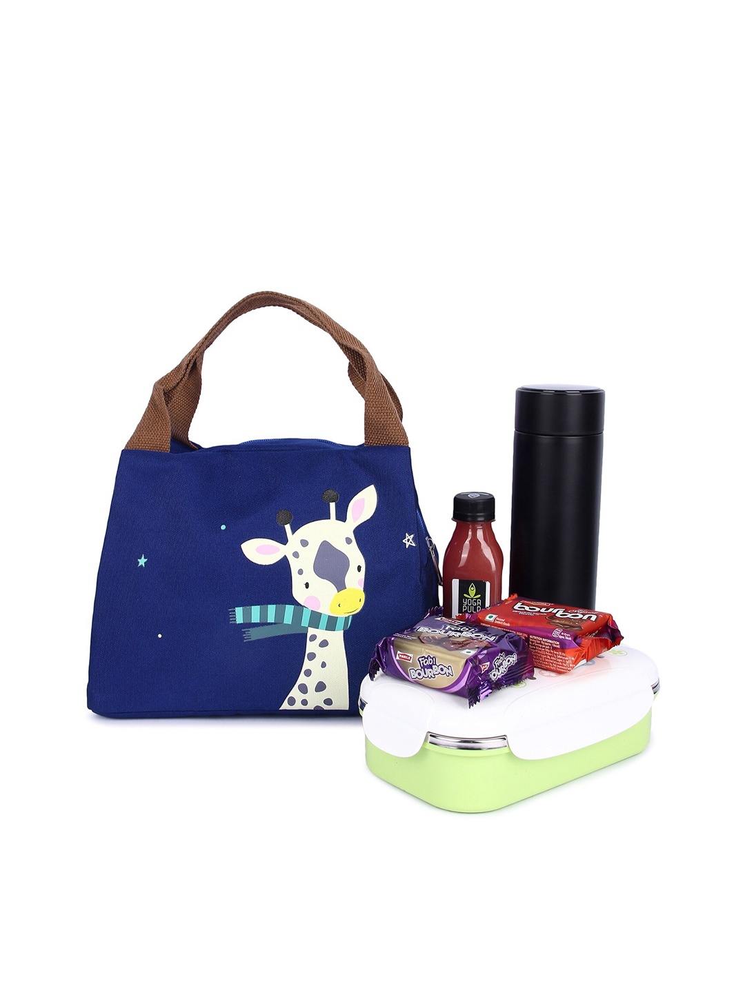 

Instabuyz Cotton Insulated Giraffe Lunch Bag, Blue