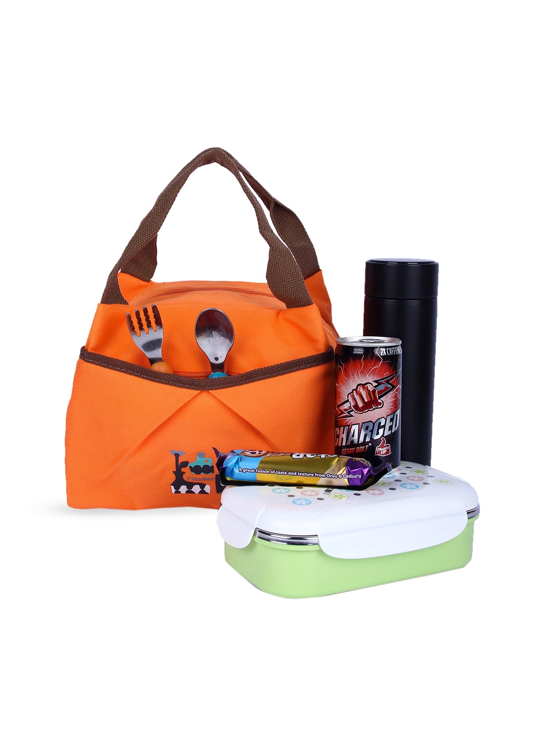 

Instabuyz Cotton Insulated Leak-proof Lunch Bag, Orange