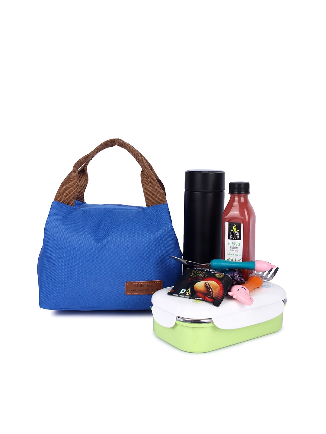

Instabuyz Cotton Insulated Leak-proof Lunch Bag, Blue