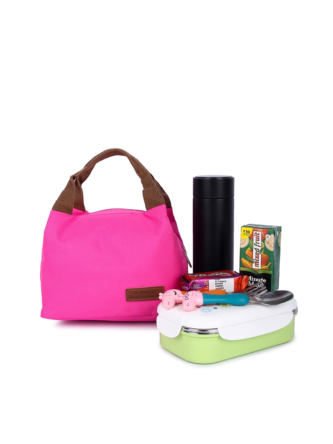 

Instabuyz Cotton Insulated Leak-proof Lunch Bag, Pink